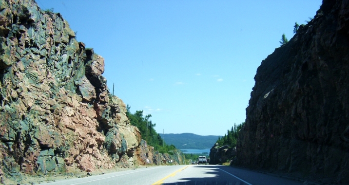 Rock cut on the Trans Canada, northern Ontario