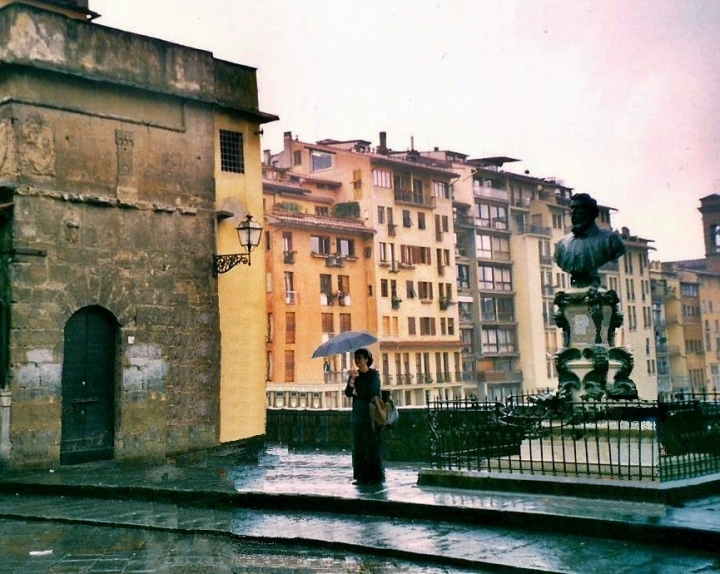 rain  in Florence on the Ponte Vecchio