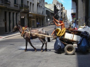 Collecting trash in Montevideo